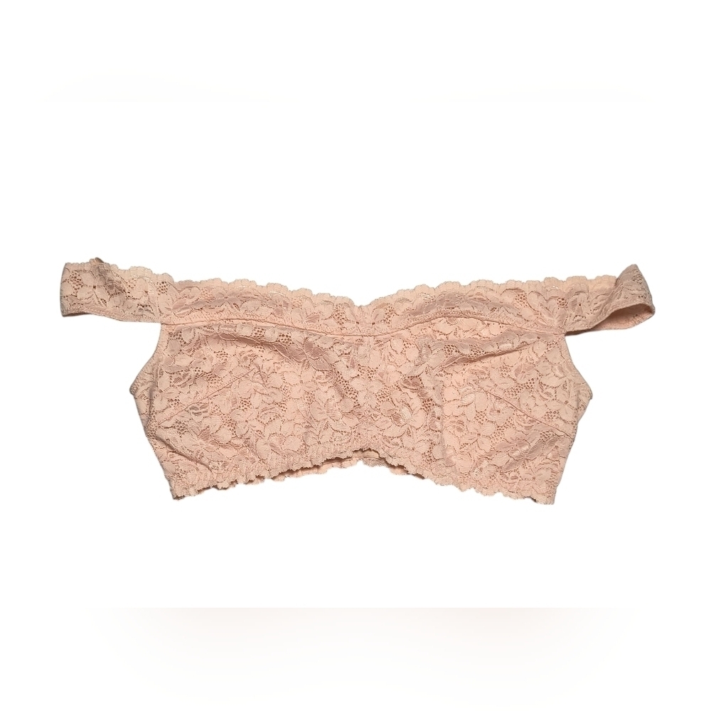 Intimately Free People Peach/Beige Off Shoulder Sleeve Lace Feminine Bandeau L